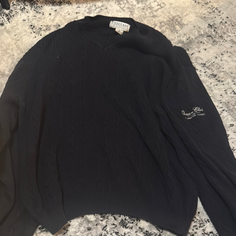 TEHAMA. Blue sweater. Ocean Club. Never worn.